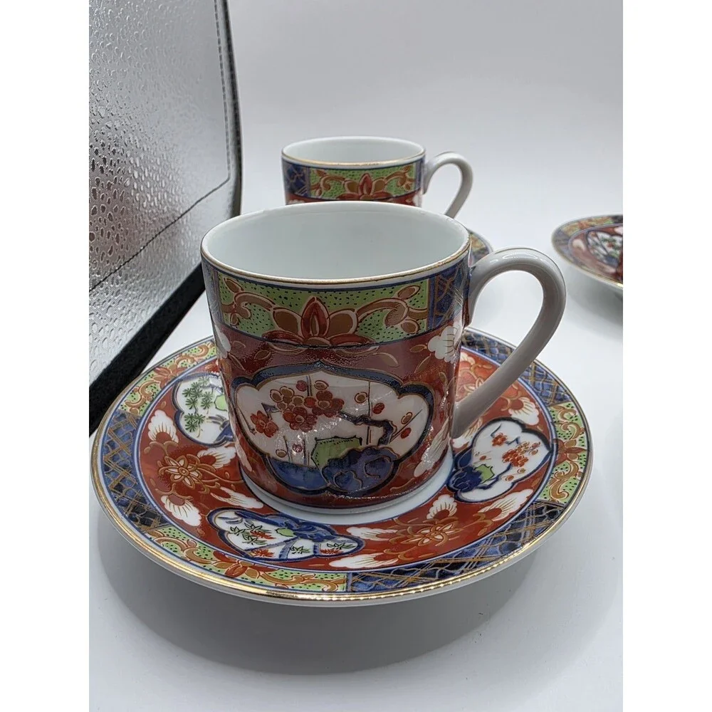 Takashimaya Made in Japan Porcelain Floral Painted Cup & Saucer Set 8 oz